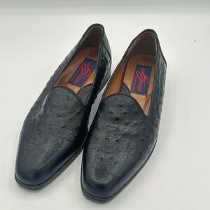 Giorgio Brutini Black Ostrich Loafers Men's Shoes Size 7,5